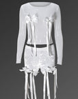 3D Butterfly Print Loose Top and Shorts Set