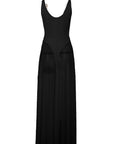 Elegant Long Dress with Sheer A-Line Design