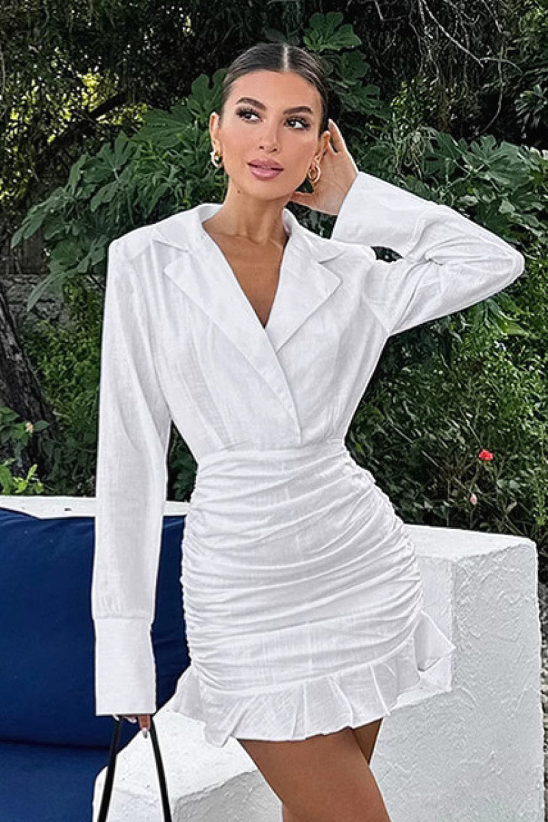 Spring Commuter Cotton Linen Suit Dress for Women