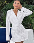 Spring Commuter Cotton Linen Suit Dress for Women