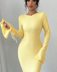 Sexy Backless Bell Sleeve Dress for Women