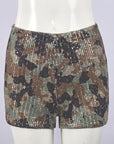 Leopard Print Sequin Women's Casual Shorts