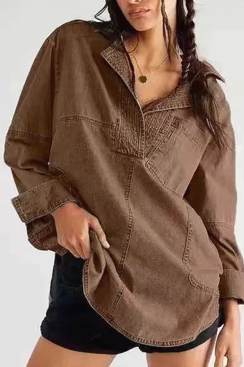 Fashionable Casual Slim Fit Denim Shirt