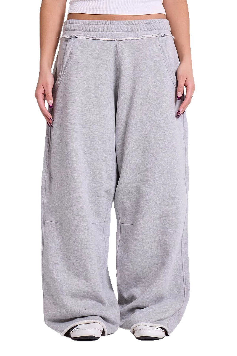 Casual Gray Wide Leg Pants for Women
