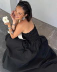 Elegant Black Strapless A-Line Dress for Women