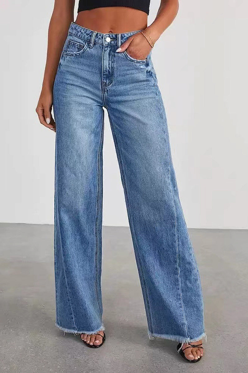 Vintage High Waist Straight Leg Jeans for Women