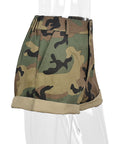 Summer Casual Camouflage Zipper Shorts for Women