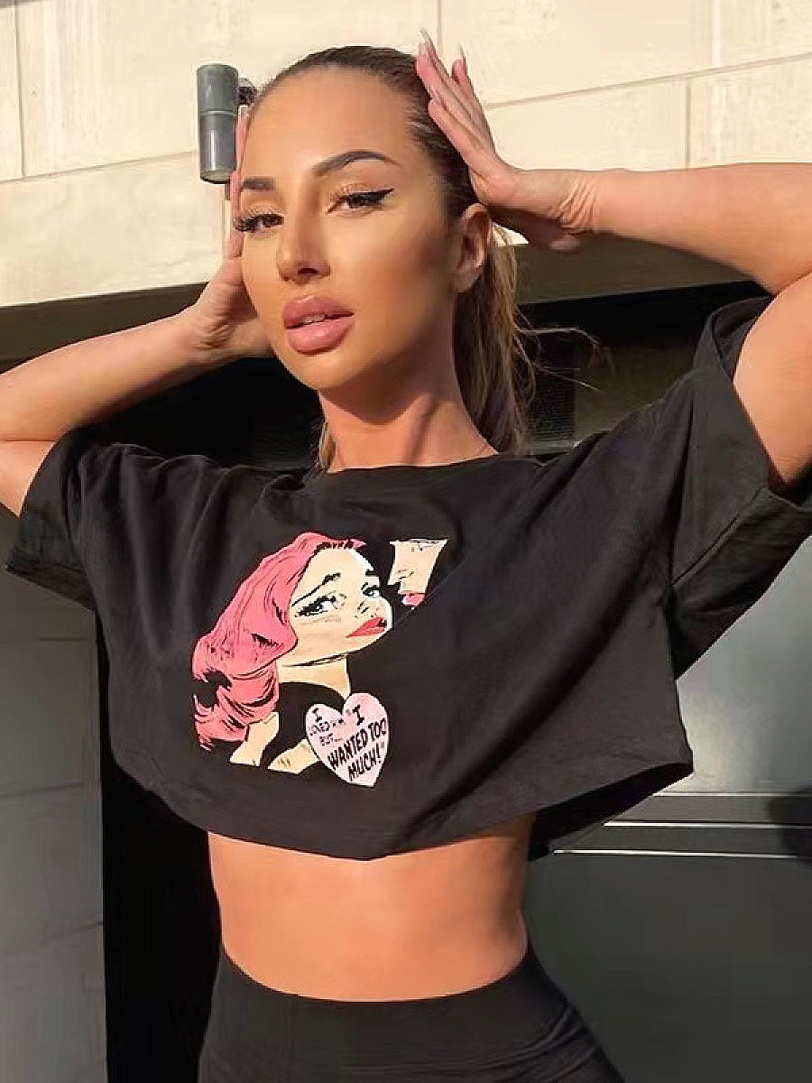 Trendy Short Sleeve Crop Top for Women