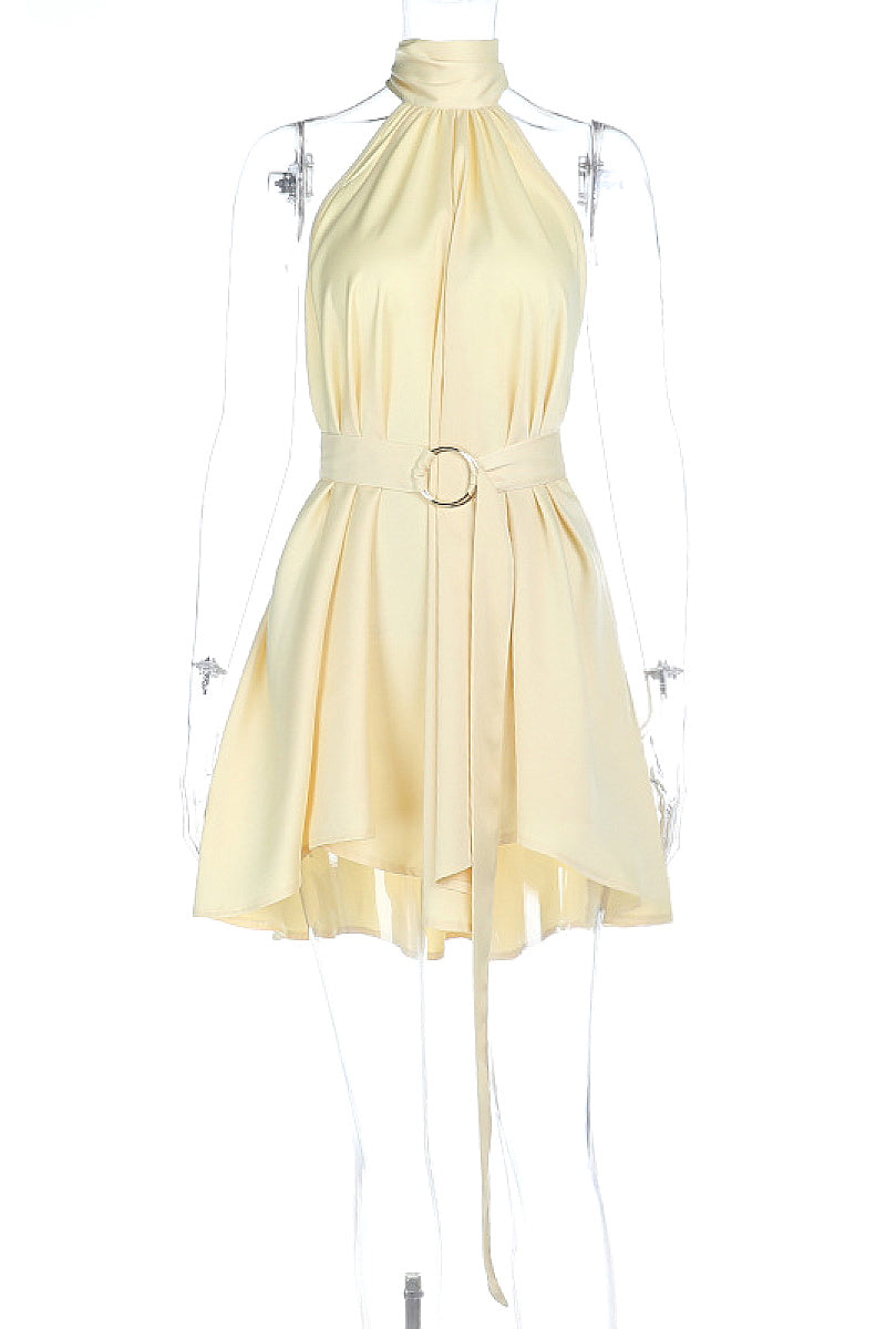 Stylish Two-Way A-Line Dress with Halter Neck