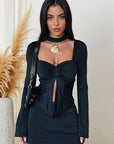 Basic Long Sleeve Button Top for Women