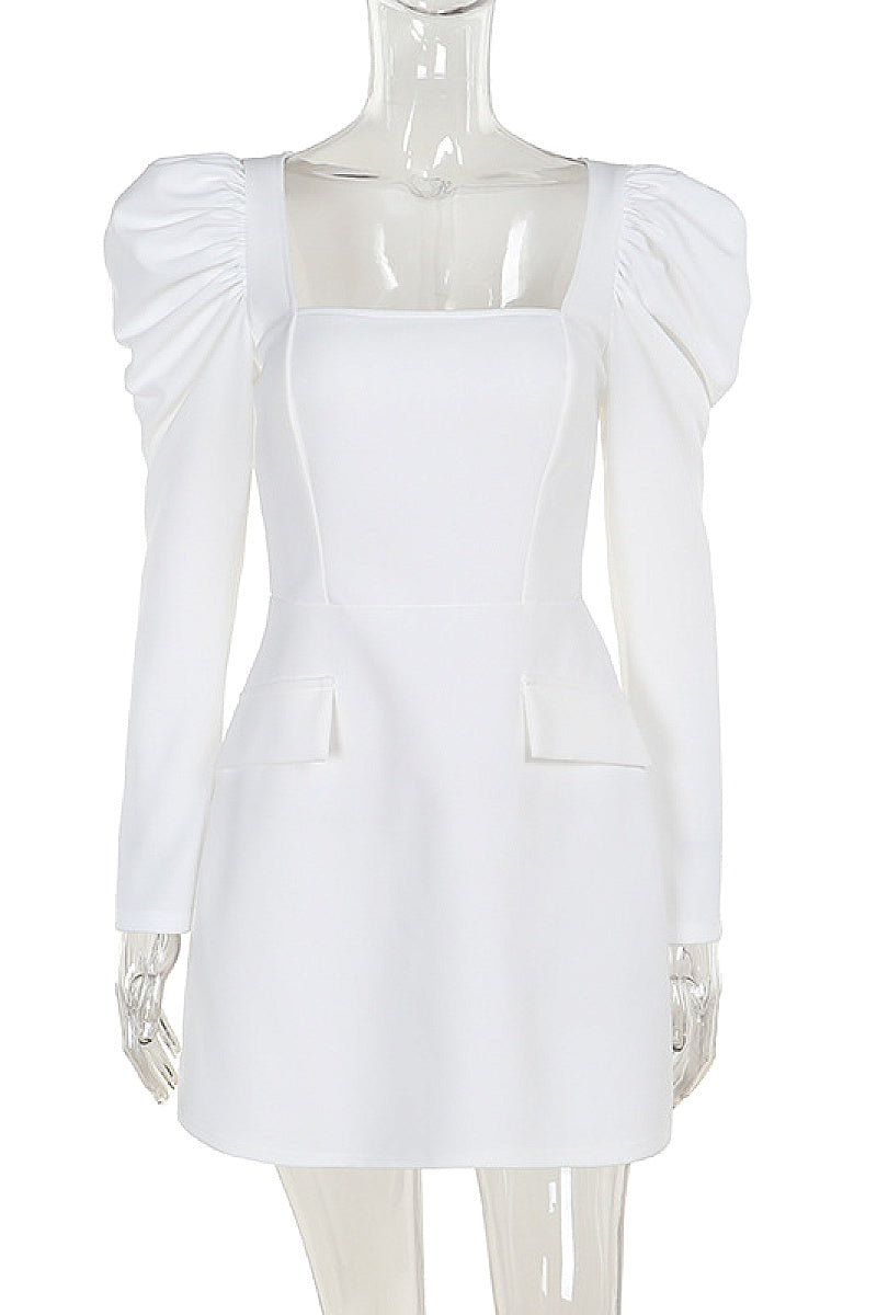 Elegant A-Line Dress with Long Sleeves