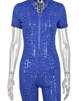 Stylish Ripped Jumpsuit with Zipper for Women