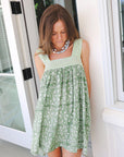 Spring Summer Women's French Vintage Floral Dress