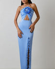 Elegant Hollow Out Halter Long Dress