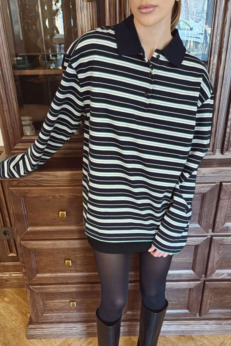 New Striped Polo Shirt for Fall and Winter