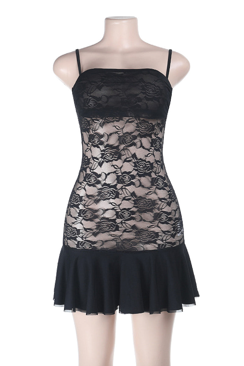 Sexy Lace Mini Slip Dress for Women