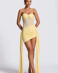 Chic Mesh Panel Ruched Dress for Women