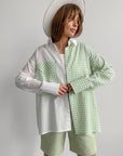 Stylish Patchwork Plaid Shirt for Casual Autumn Wear