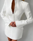 Elegant Slim Fit Long Sleeve Suit Dress