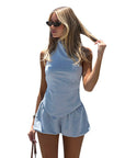 Summer Sexy Backless Top and Shorts Set