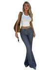 Vintage Striped Flared Pants for Casual Wear