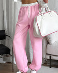 Gray Low Rise Color Block Wide Leg Pants
