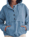 Fashionable Women's Denim Hoodie Jacket