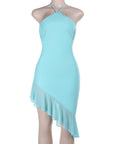 Summer Asymmetrical Ruffle Hem Dress