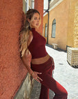 Stylish Halter Neck Backless Two-Piece Set