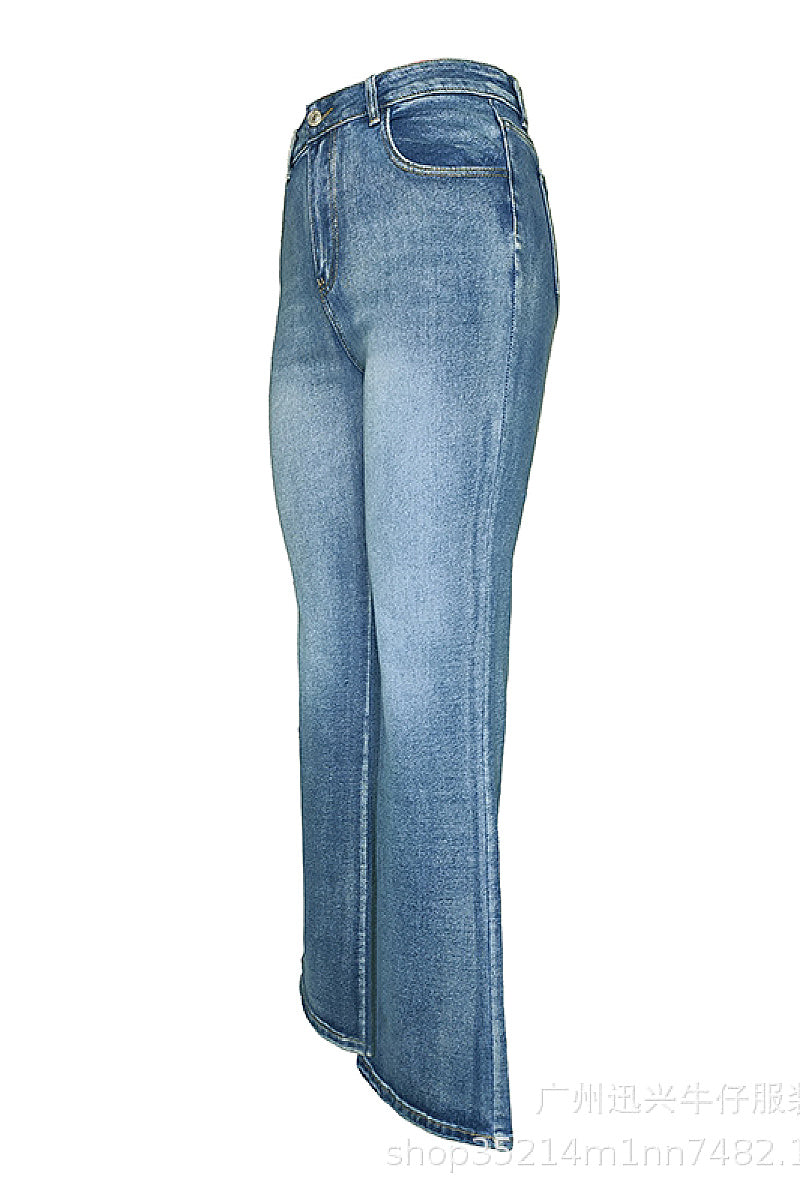Retro High Waist Women's Jeans with Flare