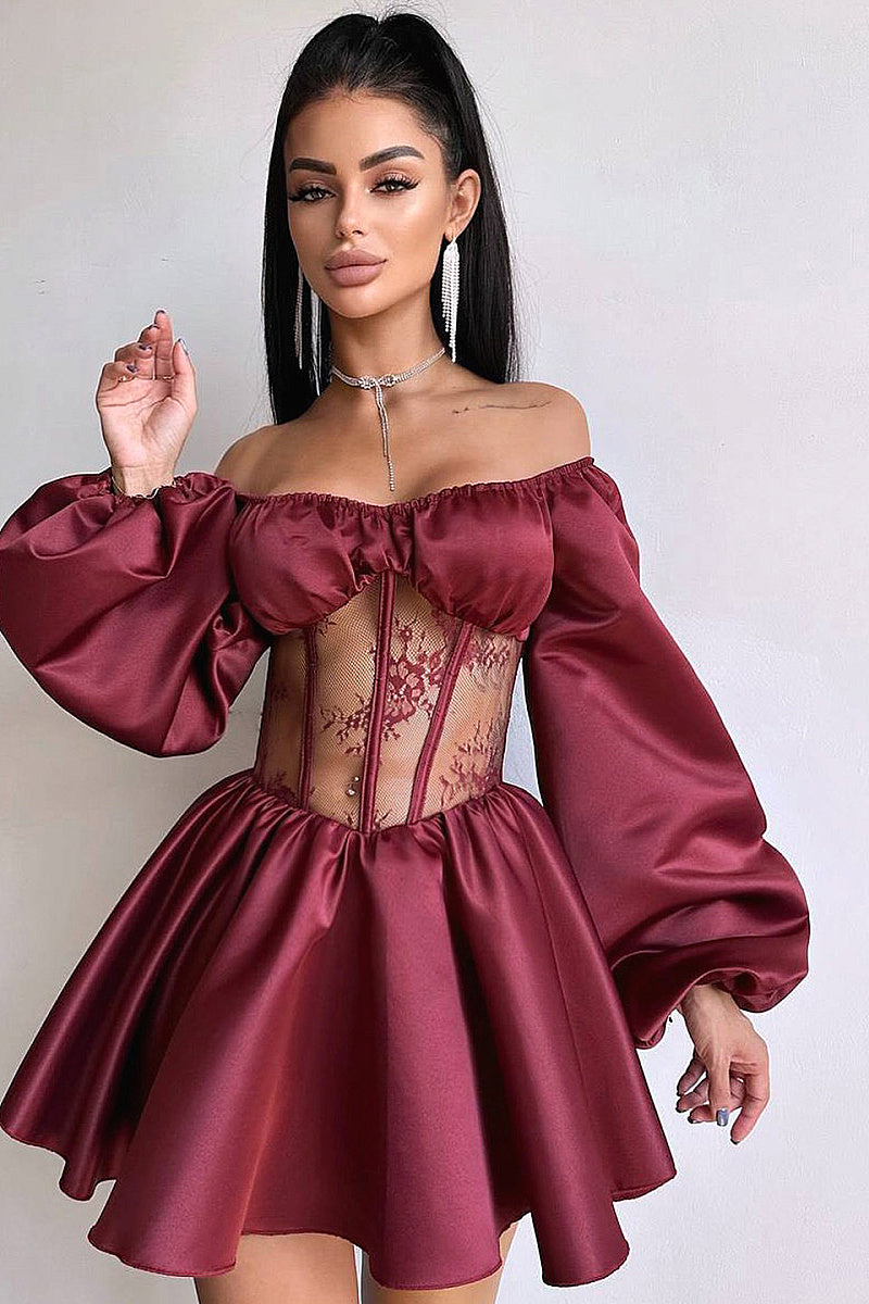 Elegant Satin One-Shoulder Mini Dress