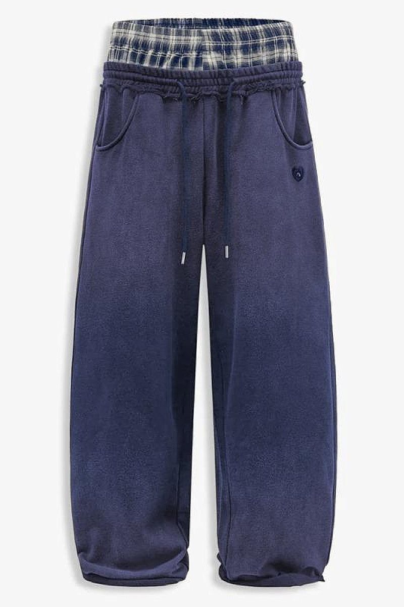 Retro Striped Embroidered Sports Pants for Men and Women