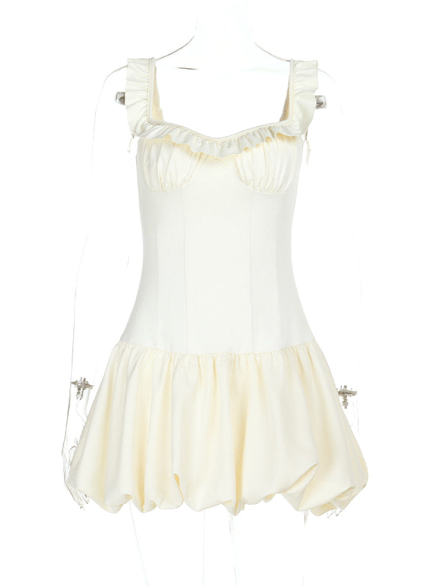 Sleeveless Mini Dress with Ruffle Hem