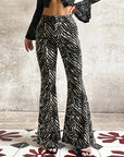 High Waist Leopard Print Flared Pants