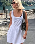 Summer Casual White Cotton Linen Dress