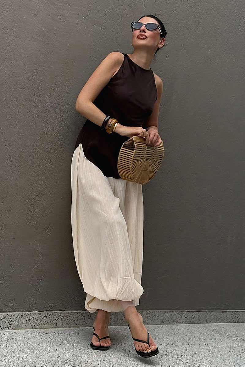 Summer Loose Fit Bubble Cuffed Pants for Women