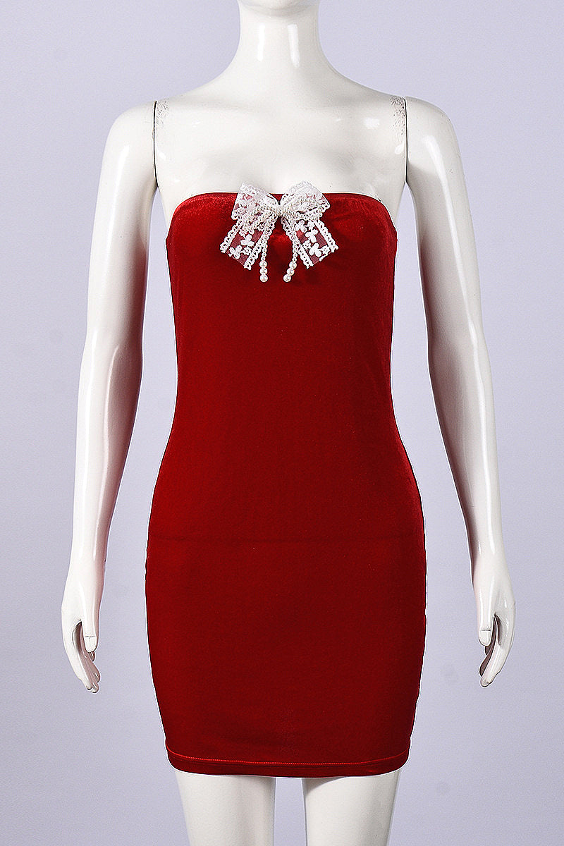 Chic Bowknot Bodycon Dress for Women