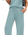 Casual Loose Fit Pocket T-Shirt and Pants Set