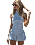 Summer Sexy Backless Top and Shorts Set