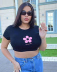 Women's Short Sleeve Open Navel T-Shirt