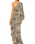 Elegant Floral Asymmetrical Dress with Ruffles