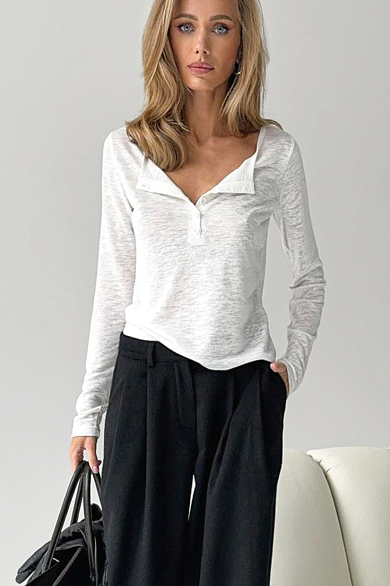 Fashionable Round Neck Long Sleeve Top