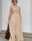 Elegant French Style Khaki A-Line Dress
