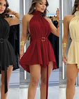 Stylish Two-Way A-Line Dress with Halter Neck
