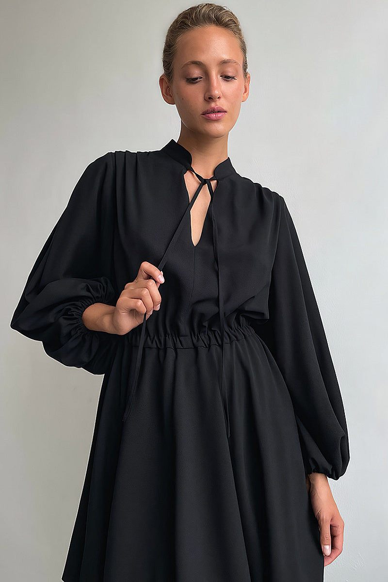 Chic Commuter V-Neck A-Line Dress
