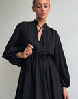 Chic Commuter V-Neck A-Line Dress