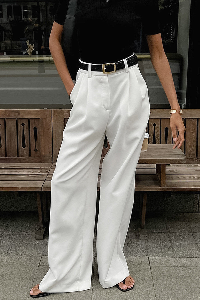 High Waist Straight Leg Pants for Women