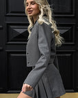 European and American Striped Slim Casual Set