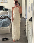 New Women's Backless Ruffled Dress