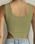 Summer Women's Sexy Slim Fit Cotton U-Neck Bodysuit
